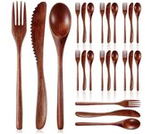 Juego de cuadernos de Madera, Cuchillo, TENEDOR, Cuchillo, vainilla de cocina, 24 piezas