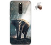 Tumundosmartphone Funda Gel Tpu para Xiaomi Redmi 8 diseño Elefante Dibujos