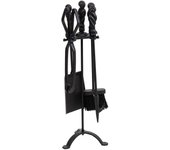 WANDERLUST DECO Set de Herramientas para Chimenea de Metal Negro - Mantén Tu Chimenea en Buen Estado
