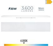 Edm Regleta Led 35w 4000k Luz Dia 3600lm 12x90x4,5cm