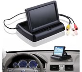 Car Rear View Backup Camera Foldable HD 4.3" Monitor Reverse Backup Parking Cam