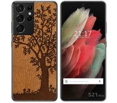 Tumundosmartphone Funda Gel Tpu para Samsung Galaxy S21 Ultra 5G diseño Cuero 03 Dibujos
