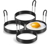 Anillos para huevos de acero inoxidable, molde para tortilla y freír, 4 paquetes