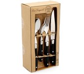 Set de Cubiertos Lou Laguiole Comptoir Negro Metal 24 Piezas