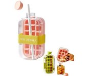 Cubitera portátil con tapa y recipiente, 500/800 ml, sin contacto, fácil de liberar, perfecta para café, jugos y bebidas.