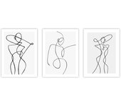 Set de 3 cuadros calidad premium con marco de madera - 30x40 cm o 50x70 cm - POSTER LAB