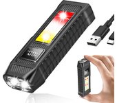 Portable Mini Flashlight USB Rechargeable Flashlights Magnetic Tactical Flashlights with Clip Outdoor Emergency Lighting Torch