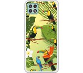 Funda compatible con Samsung Galaxy A22 5G - Tucanes fondo Verde