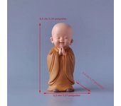 1pcs Resin Cute Little Monk Mini Statue Modern Handmade Sculpture Cute Home Living Room Desktop Mini Statue Children's Gift Car