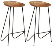vidaXL Taburetes de cocina 2 unidades madera maciza de acacia