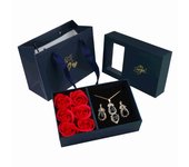 Necklace Earrings Jewelry Suit Four Leaf Clover Jewlery For Party Wedding Eternal Life Flower Gift Box