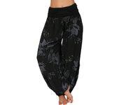 New Summer Women's Fashion Retro Harlan Wide Leg Pants Personality Print Loose Pants Casual Women's Wide Leg Pants