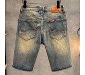 Mens Vintage Knee Length High Quality Jeans Summer Slim Fit Straight Fashion Short Jeans Classic Versatile Abrasion Short Pants