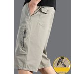 Classic Cargo Shorts Men Zipper Pocket Casual Knee Shorts Loose Straight Cotton Work Shorts Man Clothes