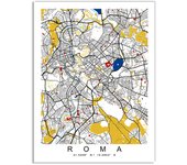 Madrid World City Colour Map Canvas Art Painting New York London Paris Poster and Print Wall Art Picture for Home Decoration