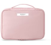 Neceser Maquillaje,Portátil, Organizador Grande para Mujeres y niñas,Bolsa de cosméticos,Bolsa de Aseo Impermeable Gran Capacidad,para Hogar Vacaciones Viaje(Rosa)