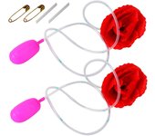 2 juegos de flores que arrojan agua, rosas rojas, bromas del Día de los Inocentes, payaso, flor que arroja agua, juguete de broma, rosa realista para fiesta