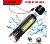 USB T6 Strong Light LED  Rechargeable Flashlight Magnetic Torch Lanter Zoomable Flashlight COB Zoom Highlight Outdoor Lighting