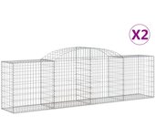 vidaXL Cestas de gaviones 2 uds forma de arco hierro Dimensiones 300 x 30 x 60/80 cm,  300 x 30 x 120/140 cm,  300 x 30 x 160/180 cm y mas