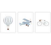 Set de 3 cuadros calidad premium con marco de madera - 30x40 cm o 50x70 cm - POSTER LAB