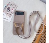 Crossbody PU Leather Phone Case for Samsung Galaxy Z Flip 6 5 4 3 Flip6 Flip5 Flip4 Flip3 5G Protective Shockproof Cover