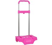 SAFTA - CARRO PORTA MOCHILAS FUCSIA - Carro para Mochilas Fabricado en España - Carro para Mochila Versatilidad Universal Facilidad de Transporrte y Movilidad - Carro Mochila Variedad Estilos y Colores