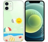 Tumundosmartphone Funda Gel Transparente para Iphone 12 Mini (5.4) diseño Playa Dibujos