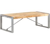 vidaXL Mesa de centro 120x60x40 cm Madera maciza, Madera de mango rugosa, Mesita de Salón o Comedor o Auxiliar Mesa de Café Meuble Salón