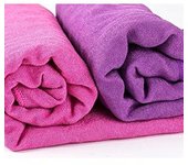 2 Toallas de yoga Secas y antideslizantes (Morado, Pink) with Bolsa de Transporte de Malla, extrlargas (62x183 cm/24,4 pulgadas x 73 pulgadas)