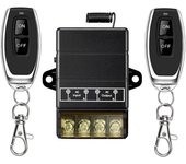Interruptor de relé inalámbrico, relé de 328 pies, 220 V, interruptor RF inalámbrico de 40 A para electrodomésticos, bombas de agua, luces de techo y equipos (interruptor remoto negro)