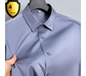 Basic Men's Black Shirt Long Sleeve Non Ironing Wrinkle Ice Silk Casual Soft Camisas Business Dress Mens Designer Clothes 5XL