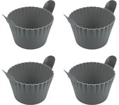 4/6 Packs Silicone Air Fryer Egg Poacher Silicone Cupcake Baking Cups Ramekins For Air Fryer Ovens Air Fryer Silicone Basket