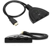 Ociodual Cable Multipuerto Ladron Switch de 3 puertos HDTV hembras a 1 HDTV macho para PS3, Xbox One, DVD, etc