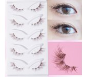 5 pairs of natural roll warped eye tail stretch fox false eyelashes 15mm suitable for work date party