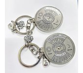 50 Years Perpetual Calendar Keychain Silvery Metal Car Keyring Ornament Bag Purse Charm Accessories Personalized Gift