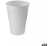 Set de vasos reutilizables Algon Plástico Blanco 15 Piezas 330 ml (24 Unidades)