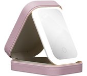 Caja de almacenamiento de maquillaje integrada, espejo de maquillaje iluminado, espejo de maquillaje LED, espejo de mano iluminado, bolsa de maquillaje LED portátil,