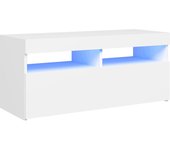 vidaXL Mueble de TV con luces LED 90x35x40 cm, Mueble de Salon, Mueble TV, Mueble TV salon, Mesa de TV, Mueble tele