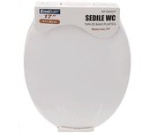 UD - Tapa WC Plástico blanco 18 Pulgadas 36x41cm | Asiento Universal con Bisagras Ajustables – Fácil Instalación y Resistente - Cierre silecioso