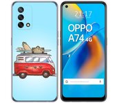 Tumundosmartphone Funda Gel Tpu para Oppo A74 4G diseño Furgoneta Dibujos