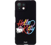 Funda original compatible con Xiaomi Mi 11 Lite Negro con un diseño de Hello Kitty Caligrafica