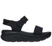 Cómoda  Sandalia mujer Skechers D'LUX WALKER NEW BLOCK malla negra con velcros. Suela de plataforma diseñada para pasear con flexibilidady y amortiguación Skech-Foam. Altura Tacón bajo (1-3 cm) Referencia 119226-BBK