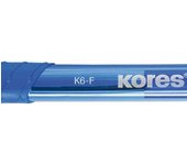 Bolígrafo retráctil Kores K-PEN K6, azul, M