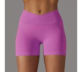 Crossover Waist Women Sport Shorts Yoga Shorts Gym Workout Running High Waist Yoga Shorts Push Up Hip Seamless Fitness Shorts
