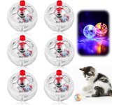 Juguetes para Gatos, 6 Bolas intermitentes de Luz LED de caza de fantasmas, Bola Interactiva de movimiento para mascotas para Gatos y Perros
