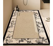 Alfombras de baño con aros de alambre, estilo retro, Con azulejos en Blanco y Negro, huecas, antideslizantes, resistentes al desgaste y para el baño,Adecuado para baño, entrada, Cocina.