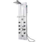 Tectake - Columna de ducha con 10 jets de hidromasaje  Mandos para el rociador, la ducha de mano y las boquillas de hidromasaje  Diseño lujoso y muy moderno  Relajación y bienestar con una pieza de diseño excepcional