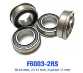 F6003-20-2RS 20x35x11 Flange Deep Groove Trolley Ball Bearing Sealed Wheelbarrow