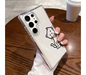 Shockproof Phone Case For Samsung Galaxy S25 Ultra Funda S24 Plus S23 S22 S2S S20 FE Transparent Soft Silicon Cat Cover Coque