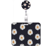 Flower Retractable Buckle Card Holder Women Business Badge Case Reel Clip Girls Cardholders Doctors Nurses Hang Credential holde